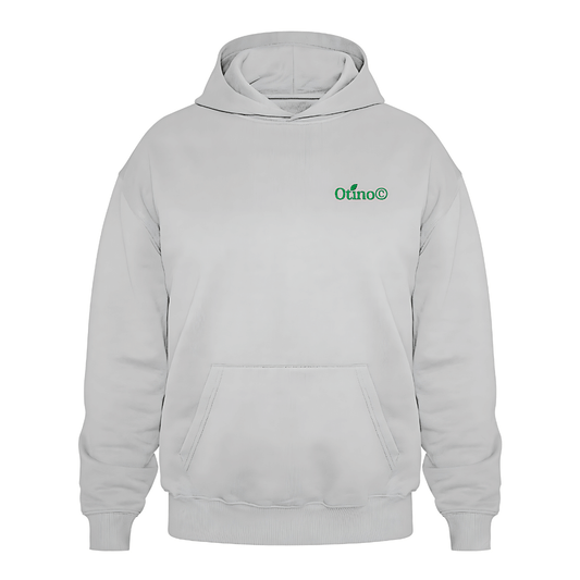 Oversized Hoodie mit Otino© Green Stitching in Heather Gray